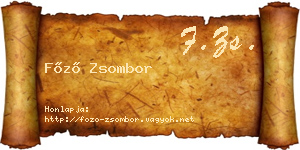 Főző Zsombor névjegykártya